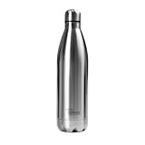 OTTO KONING Botella Térmica de Agua Acero Inoxidable 1 Litro Doble Pared | Aislamiento al vacío mantiene calor 12h y frío 24h, tapa hermética antigoteo, acero inoxidable 18/8 libre de BPA