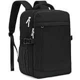 Yankony Mochila Viaje Cabina Avion 40x30x20 para Ryanair 24L | con Bolsillo Antirrobo 40x20x25 Bolsa Viaje para Vueling Equipaje de Mano Hombre Mujer, Negro