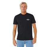 Rip Curl Streamline Diamond - Camiseta de manga corta para hombre, Negro, L