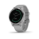 Garmin Vivoactive 4S, Reloj Inteligente con GPS, Música, Monitorización de la energía corporal, Entrenamientos, Pulsioximetría, Puntuación de sueño y notificaciones del smartphone, Color Gris