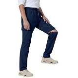 Pantalones convertibles para niños con piernas desmontables para senderismo, camping, aventuras en todo tipo de clima, azul marino, 150=L