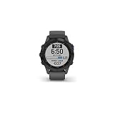 Garmin Fenix 6 Pro Solar Reloj GPS multideportivo con Capacidad de Carga Solar, características y Datos de Entrenamiento avanzados, Negro con Correa Gris Pizarra