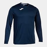 Joma - Camiseta Deportiva Manga Larga Hombre - Ligera y Transpirable Ideal para Todo Tipo de Deporte - Combi L - Marino