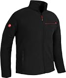 ACE Forro polar hombre para trabajo y exterior, Negro XXL | Dos bolsillos laterales y uno en el pecho, todos con cremallera. Para industria, logística y actividades exteriores.