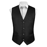 AUYAO Chaleco Formal Hombre, Ligero Delgado, Negro XXL Boda | Chaleco Traje, Elegante, Fiesta Negocio, Boda Formal