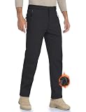HFDWYJ Pantalon Trekking Hombre Impermeable Pantalón Impermeable Cortaviento Pantalon Nieve Hombre Pantalon Nieve Hombre Negro