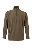 VELILLA 201501 Forro Polar de Trabajo - Verde Caza - Talla L | Forro polar de microfibra, media cremallera con tapeta protectora, bolsillos con cremallera, abrigo ligero, vestuario laboral