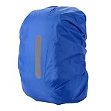 HYCOPROT Funda Impermeable para Mochila con Banda Reflectante, 8-80L Reflectante Protector de Lluvia, Funda Lluvia para Mochilas para Senderismo, Camping, Turismo, Ciclismo (S (18-25L), Azul)