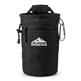 BELLAROCA® | Bolsa Magnesio Escalada | Magnesiera Resistente al Agua y Abrasión con 2 Bolsillos Grandes Mosquetón - Climbing Chalk Bag para Boulder, Gimnasio y Outdoor (Magnesiera)