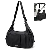 GOLF QUALITY Bolsa Maternal 22L Multifuncional, Gran Capacidad Bolso Pañalero Resistente con Bolsillo Aislante, Ligera y Versátil para Madres, Viajes y Uso Diario,Negro