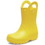 Crocs Handle It Rain Bota, Amarillo, Niños, EU 28-29 | Bota forrada y cálida; construcción Croslite repelente al agua; ajuste seguro; comodidad acolchada; estilo Crocs