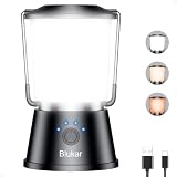 Blukar Lámpara Camping Recargable, Portátiles Superbrillante Luz Camping | 5 Modos Iluminación, Atenuación Continua, Larga Duración, Linterna Camping LED para Emergencia, Apagones, Senderismo, etc.
