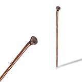 Bordón de peregrino para Caminar por la montaña Madera castaño Oscuro con Raiz Natural Altura 140cm (540) Senderismo. Camino de Santiago. Fabricación Artesanal.