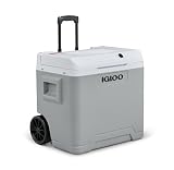 IGLOO IE42 Nevera Eléctrica, 12V y 230V, 42L – Mini Frigorífico Compacto para Coche, Camping, Viajes, Barco y Festivales – con Ruedas, Asa Telescópica, Compartimento para Cables y Modo Eco/MAX