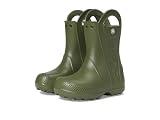 Crocs Handle It Rain Bota, Verde Militar, Niño Pequeño, EU 20-21 | Bota forrada y cálida; construcción Croslite repelente al agua; ajuste seguro; comodidad acolchada; estilo Crocs