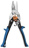 Tijeras de metal de corte recto – [escala milimétrica int.] – Tijeras de metal para paneles de yeso, chapa trapezoidal, metal, tijeras de alambre para rejilla de alambre, cortador de chapa, tijeras de