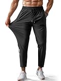 Hidkat - Pantalones de senderismo para hombre, ligeros, de secado rápido, transpirables, resistentes al agua, con bolsillos con cremallera, para pesca y actividades al aire libre, Negro, X-Large