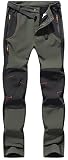 DAFENP Pantalones Trekking Esqui Trabajo Hombre Impermeables Polar Forrado | Pantalones Montaña Senderismo Snowboard Neve Softshell Termicos Invierno Aire Libre (E Verde,M)