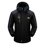 Naudamp Chaqueta Impermeable al Aire Libre para Hombres Ligero Softshell Rain Coat Escalada Senderismo Ropa Montaña Multi-Bolsillos Rompevientos