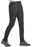 DAFENP Pantalones Trekking Hombre Impermeable Pantalones de Trabajo Montaña Senderismo Alpinismo Ligero Secado Rápido Transpirable Aire Libre KZ1603M-Grey-L