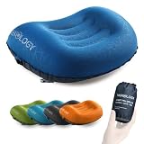 TREKOLOGY Almohada de Camping y Viaje Inflable Ultraligera – ALUFT 2.0 Comprimible, compacta, cómoda, Almohada Hinchable ergonómica para el Cuello y el Apoyo Lumbar para IR de Camping