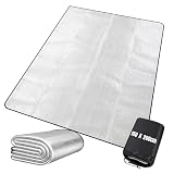 Esterilla aislante de aluminio para camping, 150 x 200 cm, plegable, ultraligera e impermeable, para camping, para camping, para camping, para tienda de campaña, picnic y exterior