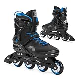 ATTABO Patines en Línea Cyclone Fitness Hombre Talla 40 EU Ruedas ABEC-7 Bota Semirrígida PU 82A Freno TPR Comodidad Estabilidad Ajuste 3 Etapas Materiales Duraderos Color Negro-Azul