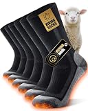 Veximora Calcetines Lana Merino Hombre Mujer Térmicos Invierno Negro 43-46 | Calcetines para Trekking, Senderismo y Deporte, Antiampollas, Acolchados, Transpirables, Running, Ciclismo y Trabajo 3 Pares