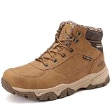 ARRIGO BELLO Botas Hombre Invierno Zapatos Montaña Nieve Botines 41-46 | Forro de Piel cálido, Senderismo, Trekking, Casual, Cordones, Antideslizante, Ligero, Transpirables, Vestir, Marrón, Talla 42