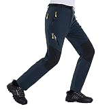 LUI SUI Pantalones de Senderismo Ligeros Softshell para Hombre Pantalones de Senderismo Transpirables al Aire Libre Bolsillos con Cremallera para Primavera/Verano/otoño