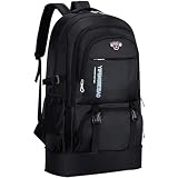 Wesoke Mochila de Senderismo de 65L, Mochilas de Senderismo de Viaje Expandibles, Mochila de Camping Grande Impermeable para Hombres y Mujeres, Mochila para Deportes al aire Libre para Escalar, Negro