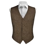 AUYAO Chaleco Tweed Lana, Espiga Casual, L Boda | Traje de Espiga de Lana, Novios de Boda, Casual