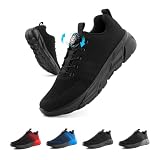 Hitmars Zapatillas Running Hombre Mujer Zapatillas Deportivas Zapatos Deporte Correr Caminar Fitness Gimnasio Antideslizantes Unisex Ligeras Botón Rotativo EU43 duc-Negro