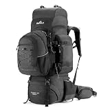 Tripole Mochila Colonel Pro 90 Litros con Mochila Desmontable - Senderismo, Trekking, Viajes, Camping, Resistente al Agua, con Espalda Transpirable, Negro