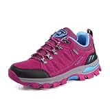 Sudychen Zapatos de Senderismo Mujer Trekking Antideslizantes 36-42EU | Zapatillas de Montaña, Ligeras, Transpirable, Camping Trail Running, Negro Rosa Gris Morado
