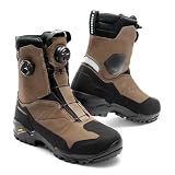 REBELHORN Defender X Botas de Moto Hombre y Mujer | Cuero | Protectores de Tobillo | ATOP Cordones rápidos | Membrana Sympatex | Suela Vibram