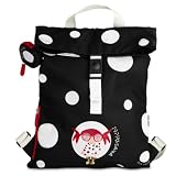 Mochila Mujer Viaje Ligera y Plegable 40x33 cm,Mochila Urbana Casual con Bolsillos, Monedero Extraíble y Diseño Artístico de Lunares,Mochila Sostenible RPET para Diario, Escapadas y Avión