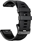 Pulsera compatible con Garmin Fenix 7/6/5/7 Pro/6 Pro/5 Plus/8 47mm, pulsera Quickfit 22mm para Garmin Forerunner 945/955/965/970/E 45mm/Approach S60/S62/S70 47mm(negro)