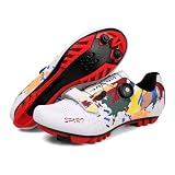 Hixingo Zapatilla de Ciclismo Hombre, Mujer Graffiti Colorido Impresión Zapatos Bicicleta de Montaña Exterior MTB Compatibles con SPD Lock System, Zapatillas de Ciclismo Unisex Adulto