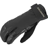 Salomon QST Paw Gore-Tex Guantes Esqui snowboard Unisexo De 3 Dedos Con Máximo Agarre, Transpirable, Protección Impermeable Para Mayor Calidez y Confort, Negro, 2 Extra Large