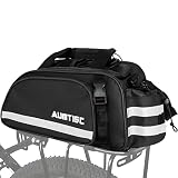 AUMTISC Maleta de Bicicleta, Asiento Trasero Impermeable 15l con Correa Reflectante, Bolsa de hervidor de Agua con Cubierta de Lluvia