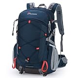 MOUNTAINTOP Mochila Senderismo 40L Impermeable Hombre Mujer Cubierta Lluvia | Para senderismo trekking montaña y acampada, cremalleras YKK resistentes, espalda ventilada acolchada