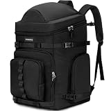 YOREPEK Mochila para Bolsa Botas Esqui, Bolsa Botas Esqui y Casco, Negro | con 8 Bolsillos, 65L Gran Capacidad, Mochila Ski y Snowboard Impermeable para Casco, Viaje en Gafas Ropa y Demás