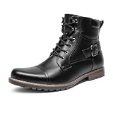 Bruno Marc Botas de Combate Militar para Hombres Botines de Moto Tactical para Hombre NEGRO-3 PHILLY-3 Talla 48EU/14US