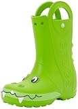 Crocs Handle It Duke Rain Bota, Verde Crocs, Niños, EU 37-38 | Bota forrada y cálida; construcción Croslite repelente al agua; ajuste seguro; comodidad acolchada; estilo Crocs