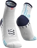 COMPRESSPORT PRS V3.0 Run High Calcetines de Running, Blanco/Azul, T2