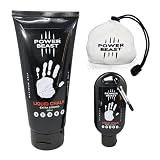 Power Beast Pack Magnesio Líquido 200Ml + 50ML + 60Gr, Bola Tiza Magnesio Rellenable, Liquid Chalk, Tiza Líquida, Gym, Calistenia, Halterofilia, Padel, Escalada, Tenis, Poledance.