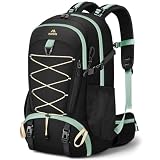 MATEIN Mochila Senderismo 40 Litros, Mochila Trekking para Hombre y Mujer | con Compartimento para Zapatos, con Funda Impermeable, Mochilas Montaña Ligera para Senderismo, Trekking, Outdoor, Negro
