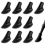10 Piezas Puntas de Goma para Bastones, Topes de Goma Senderismo, Protector de Punta de Goma para Bastones de Marcha Nórdica, Antideslizante y Duradero para Superficies de Asfalto Grava, Montaña y más