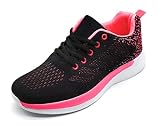 P&L ITALY COLLECTION Zapatillas Deportivas para Mujer Transpirables Ligeras de Malla Comodas Caminar Correr 891 Black Rose 37